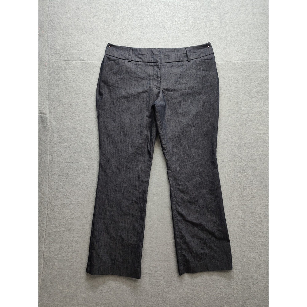 7th Avenue Design Studio Women Pants 14P Dark Gray Zip Hook & Eye Pockets Career